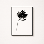 Black & White Abstract Ink Flower Wall Art Set of 2