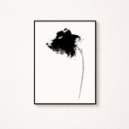Black & White Abstract Ink Flower Wall Art Set of 2